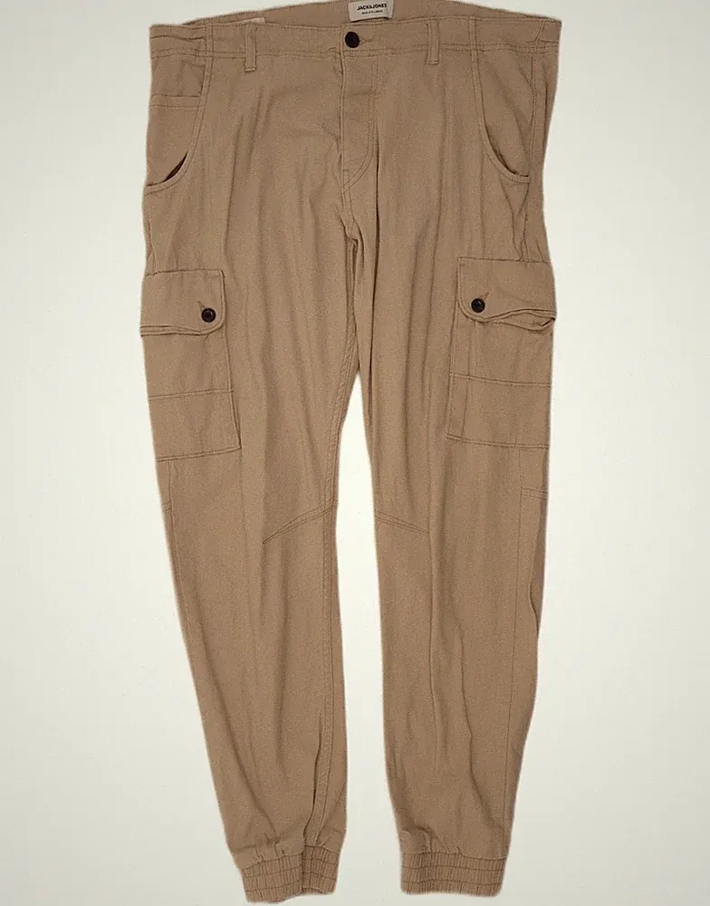 Jack & Jones Herren Jogginghose Cargo Hose W36 L30 Beige Baumwolle CI17