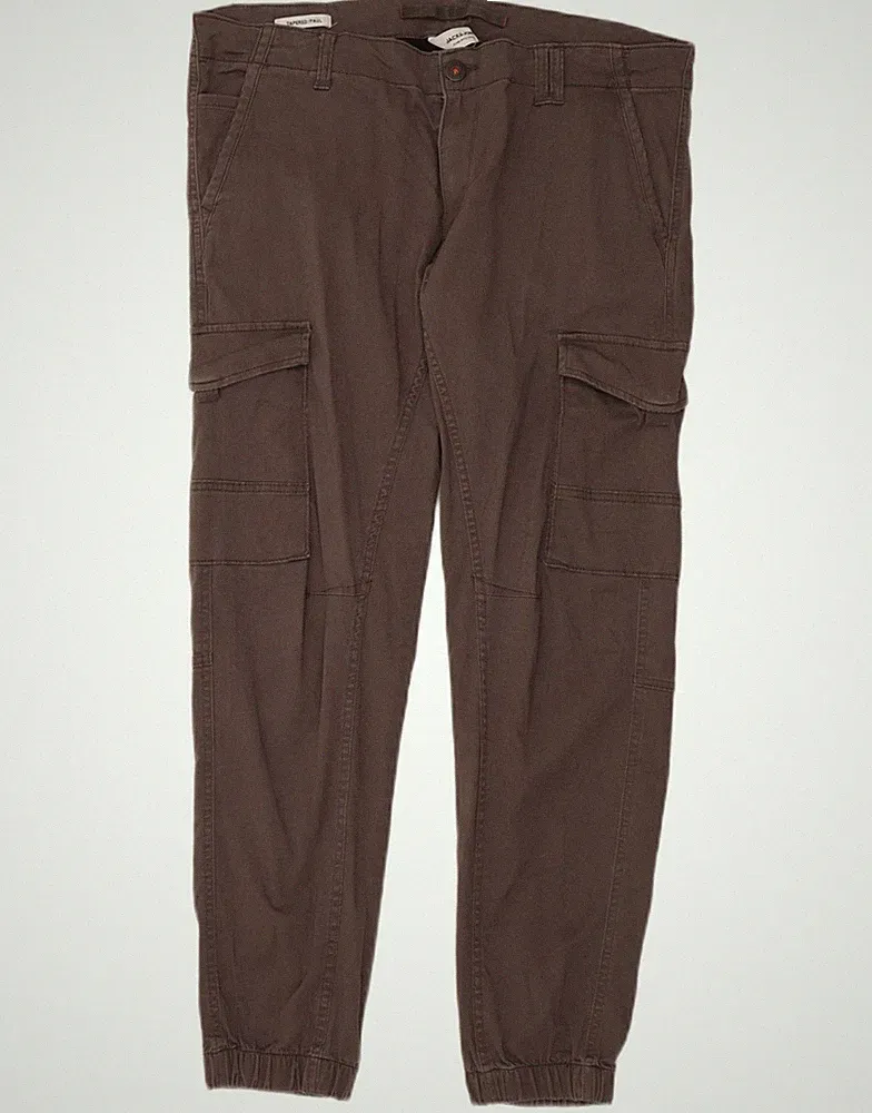 Jack & Jones Herren Jogginghose Cargo Hose W36 L32 Grau Baumwolle CX01