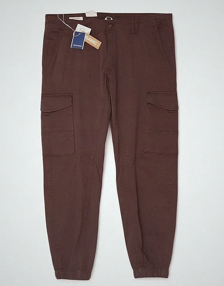 Jack & Jones Herren Jogginghose Cargo Hose W38 L32 Braun Baumwolle CJ10