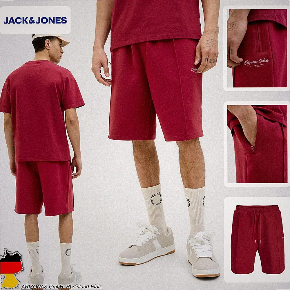 JACK & JONES Herren Jogginghose Shorts mit elastischem Bund und Kordelzug