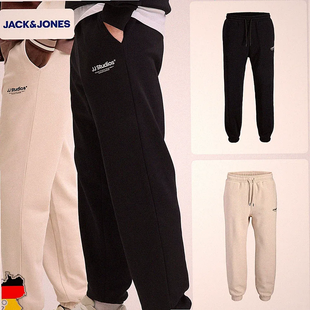 JACK&JONES Herren Jogginghose Straight Fit Kordelzug Einfarbiges Design