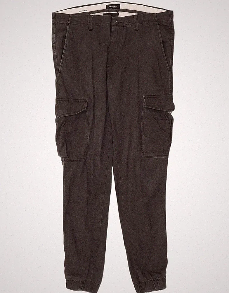 Jack & Jones Herren Marco Slim Jogginghose Cargo Hose W34 L31 Schwarz Baumwolle DP19