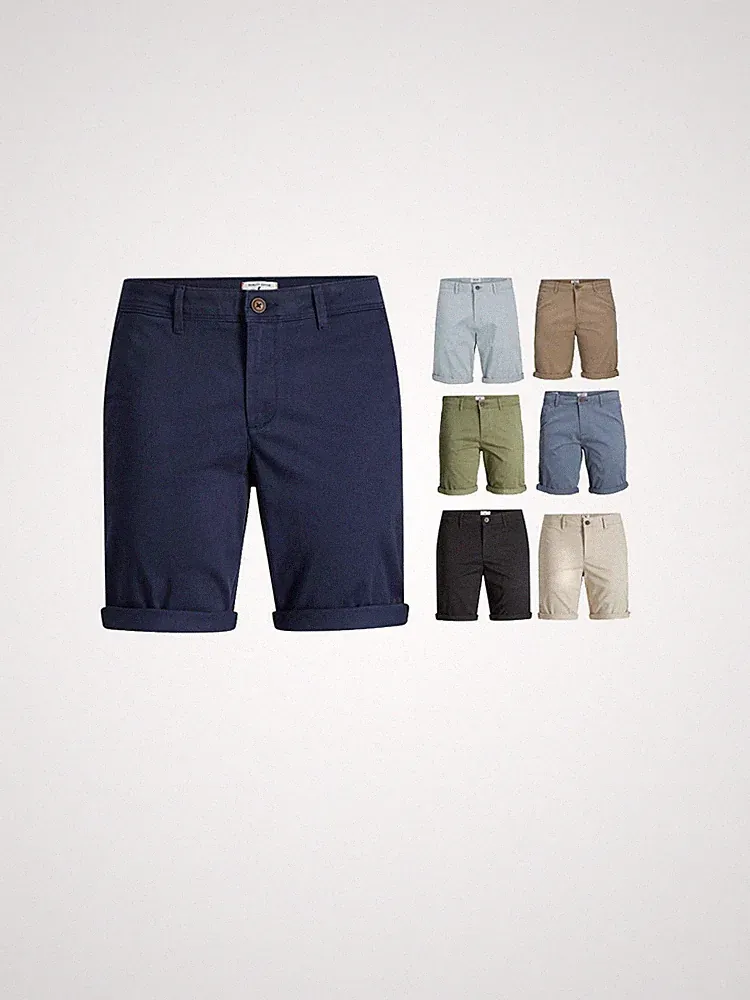 Jack&Jones Herren Sommer Chino-Shorts JjiBowie kurz Bermuda-Hose Reißverschluss