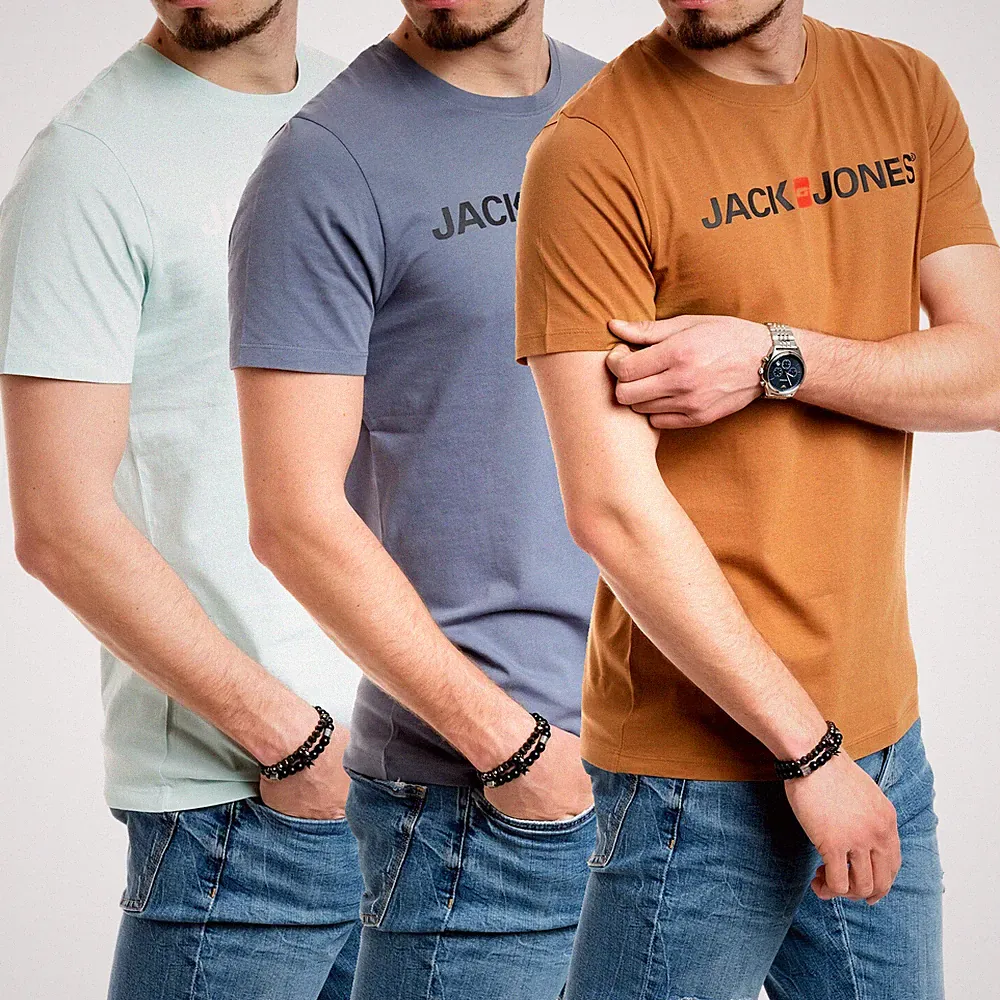 Jack & Jones Herren T-Shirt Corp Tee kurzam O-Neck Print Logo Shirt Slim Fit NEU