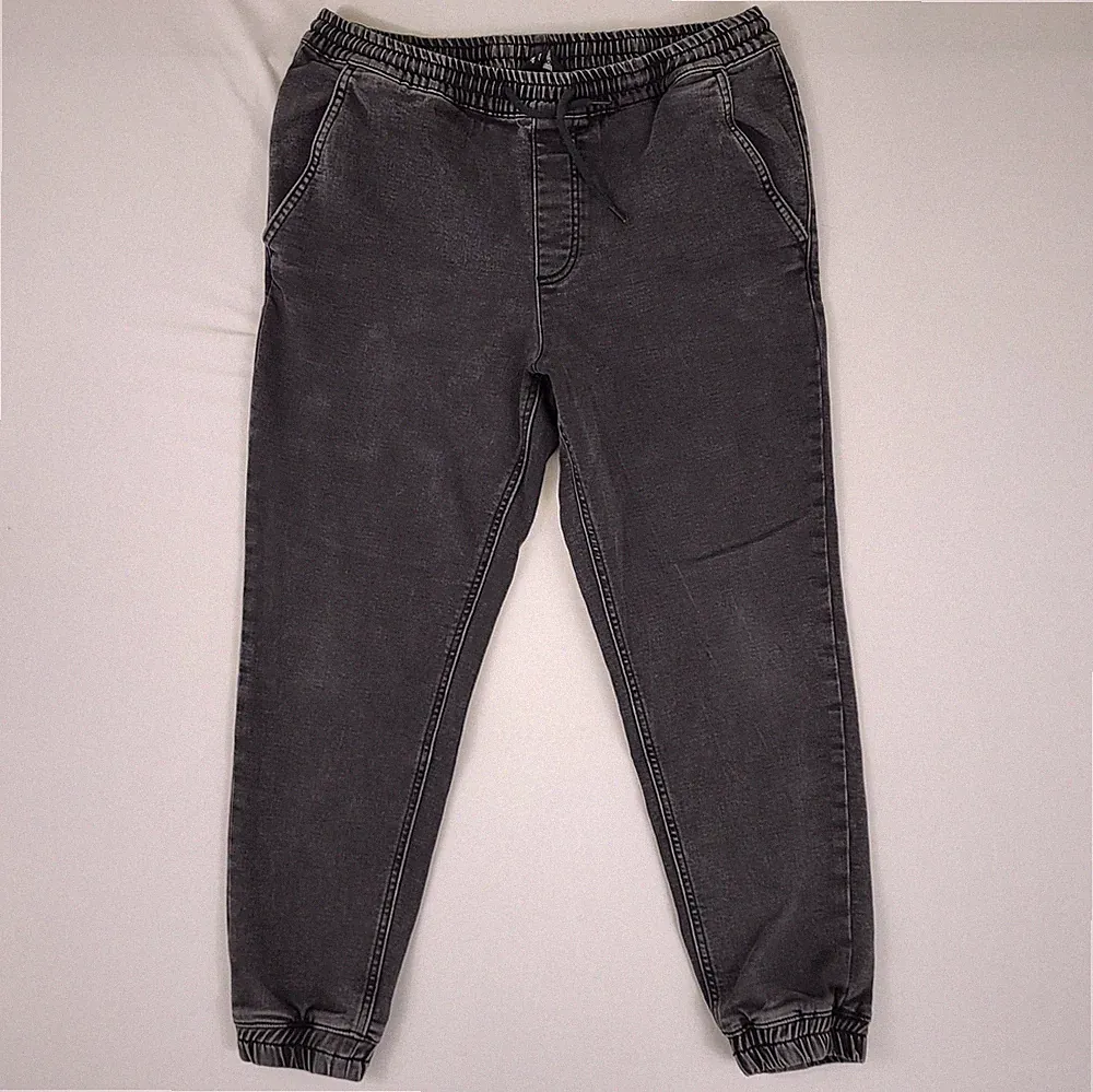 Jack & Jones Jeans Men Medium Joggers Black Drawstring Pull-On Elastic Waistband