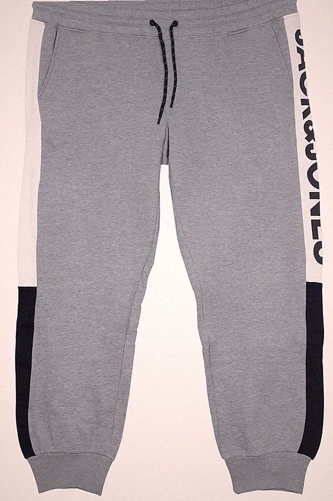 Jack & Jones Jogginghose Logo Block Sweat Pants Herren Plusgröße Grau