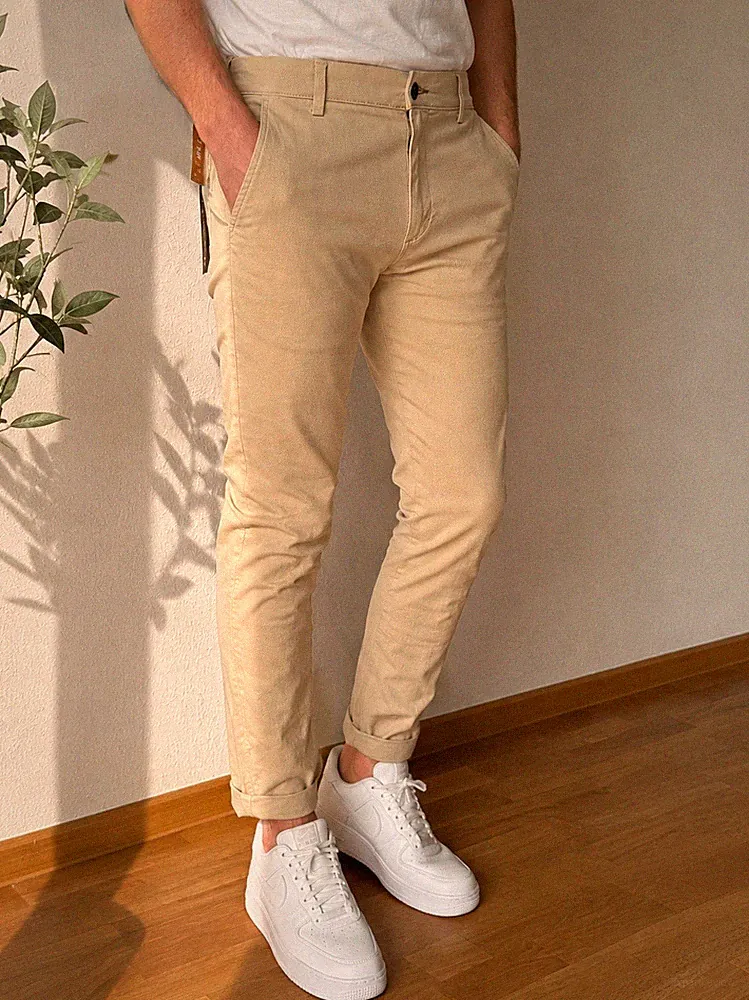 Jack & Jones Marco Fury Chino beige Slim Fit Stretch W31 L32