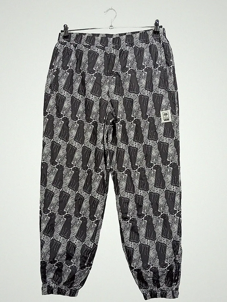 JAGGER & EVANS Jogginghose Panther Muster Herren Gr. 52 schwarz weiß