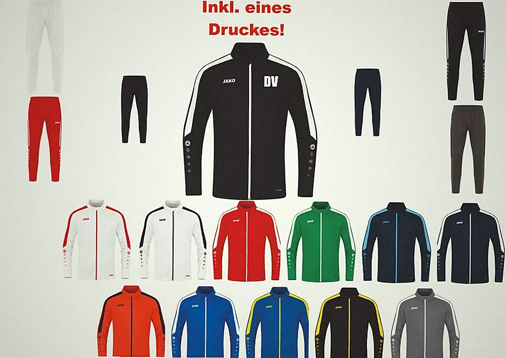 JAKO Jogginganzug Polyesterjacke&Hose inkl.einem Druck Herren S-4XL 9323/9223