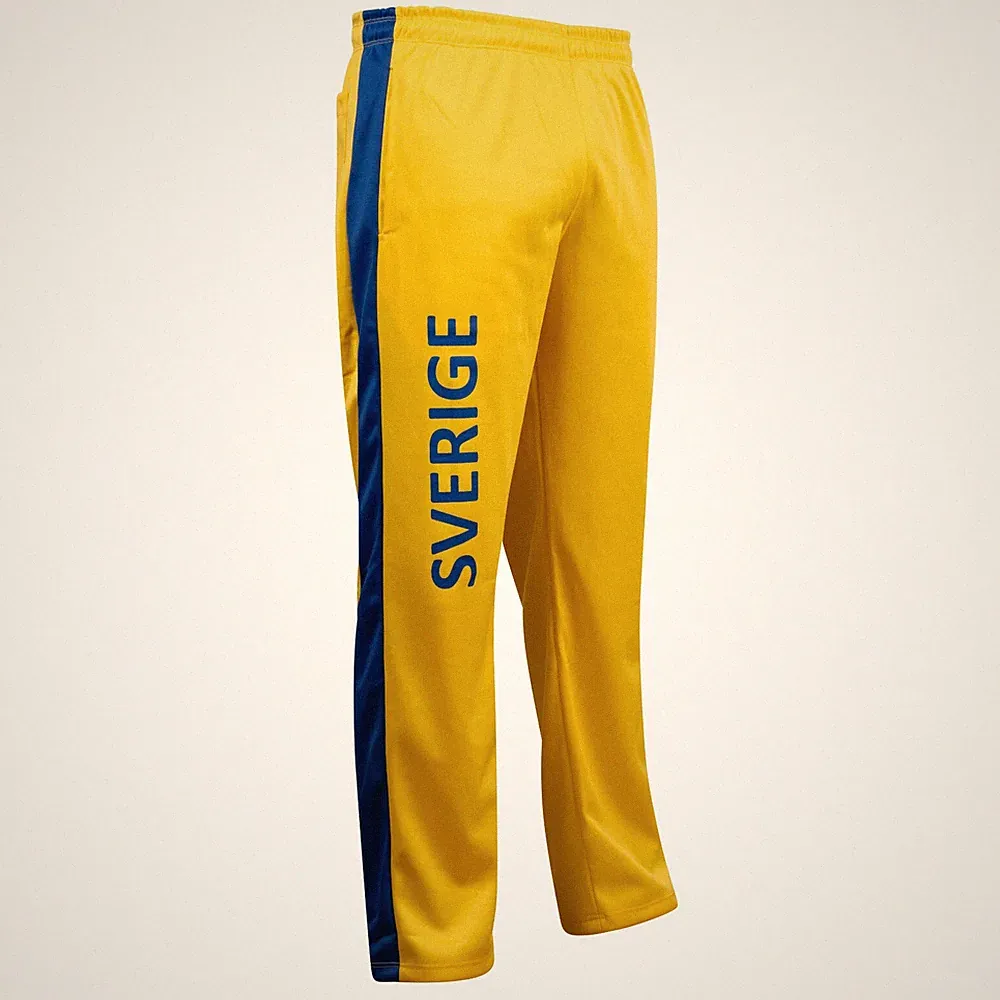 JL SPort Herren Retro Fußball Gym Hose 1970er Gelb Polyester Kordelzug