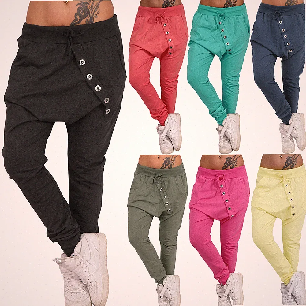 Jogging Sport Hose Boyfriend Baggy Harem Chino Pump Lauf Röhre Bunt Sommer 079