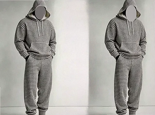 Jogginganzug Set Hoodie & Jogginghose schwarz/weiß XL
