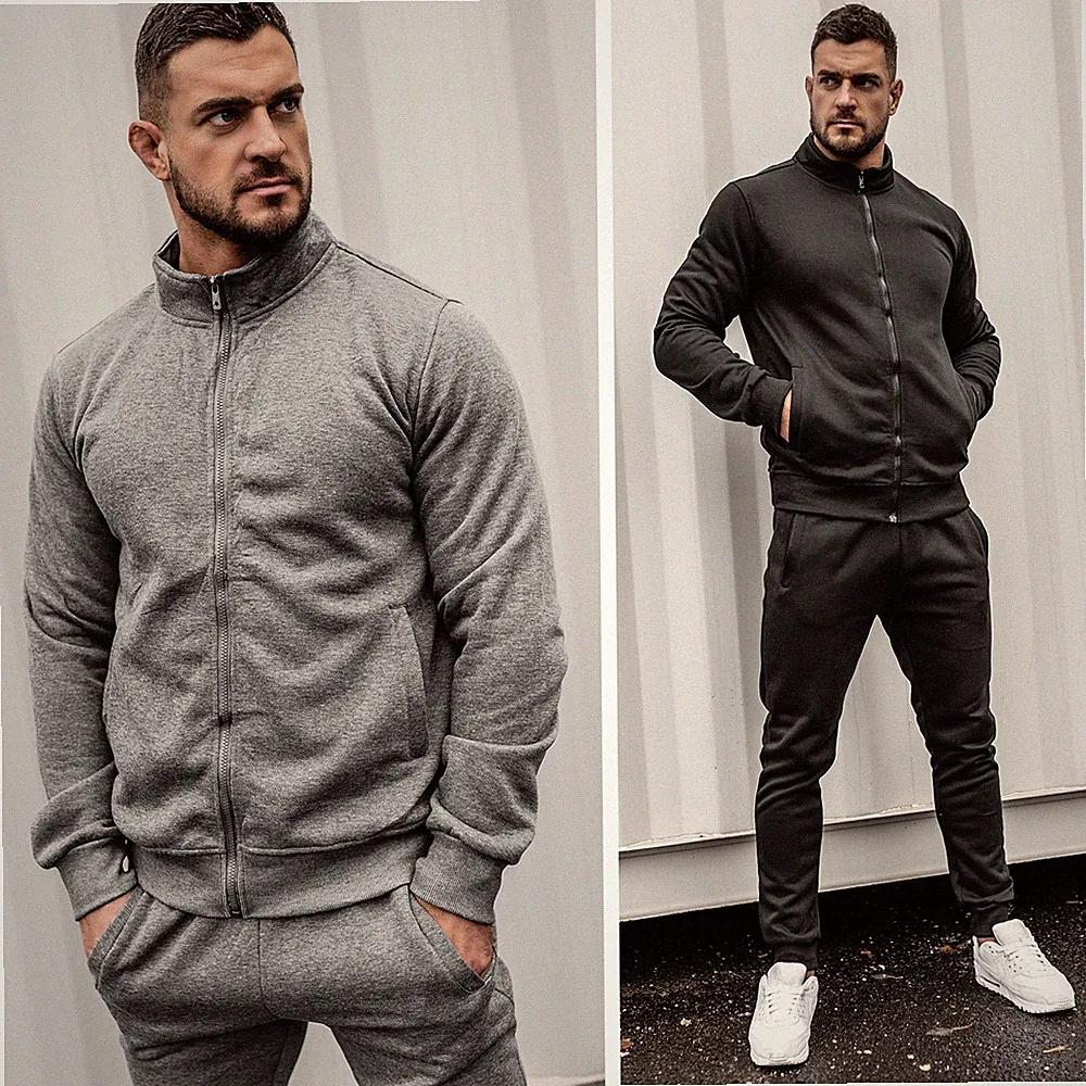 Jogginganzug Trainingsanzug Laufhose Sweatshirt Unifarben Herren Mix BOLF Basic