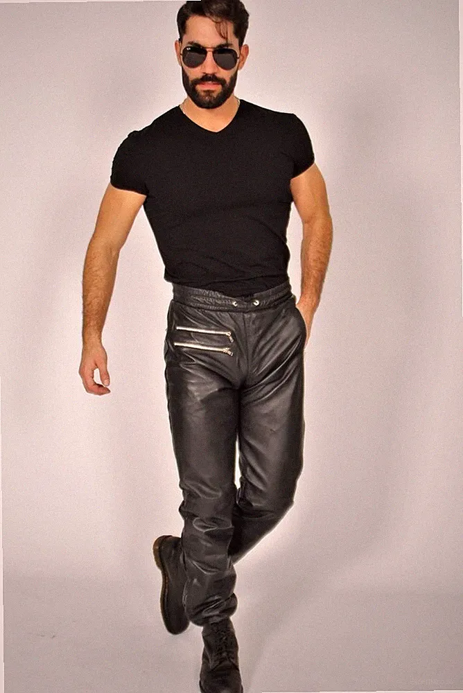 Jogginghose als Lederhose aus ECHT-Leder für Männer
