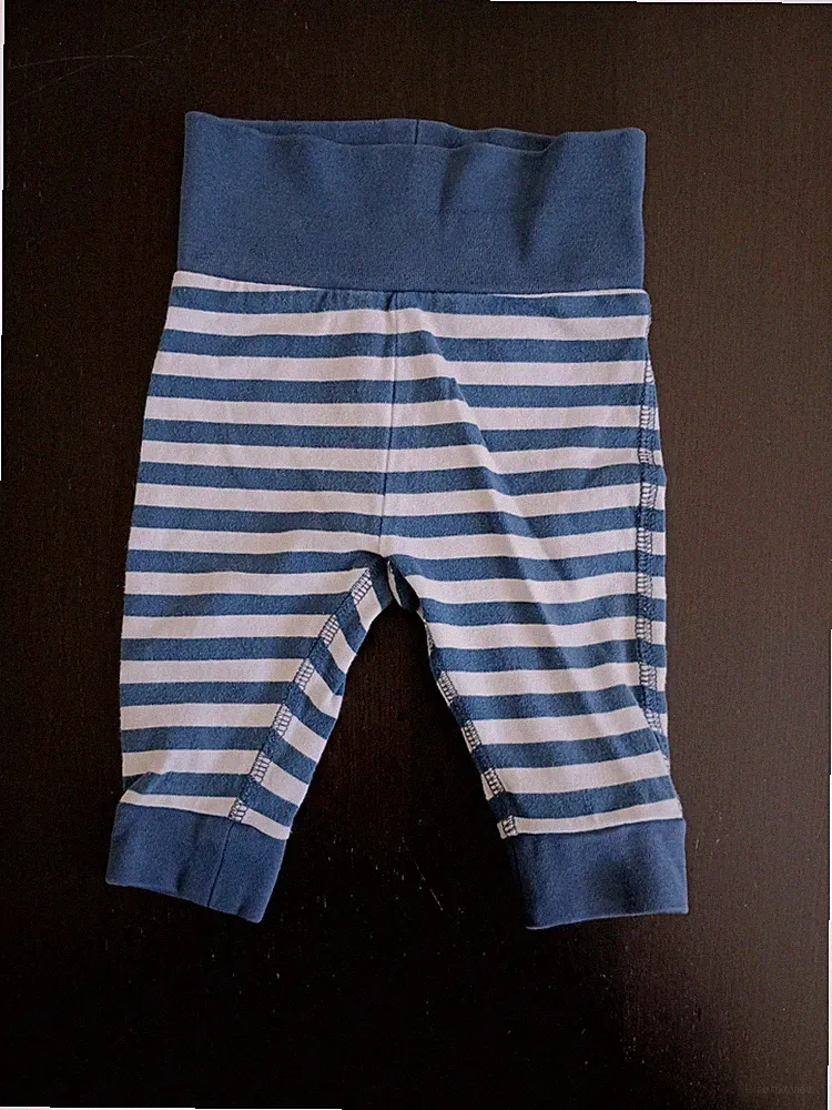 👋 Jogginghose, Baby, Jungen, Gr. 62 v. dopodopo, Blau/Weiß gestreift, gebraucht