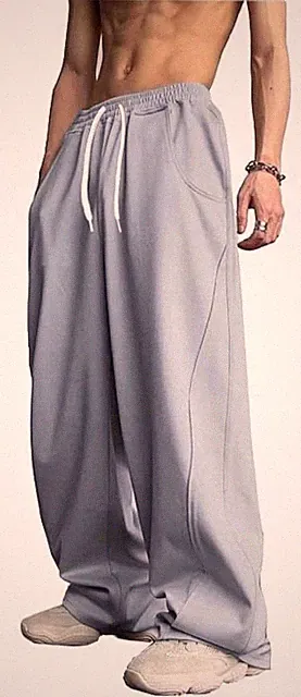 Jogginghose Baggy Herren Bund elastisch Kordelzug Hose von...