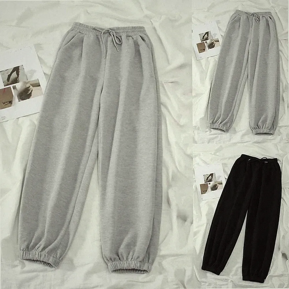 Jogginghose Baggy Joggers für Herren Oversize Streetwear Hose Schwarz Grau