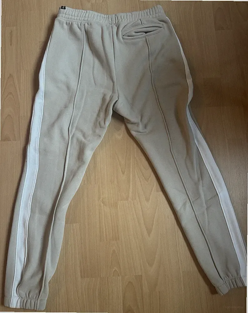 Jogginghose Beige XL Herren Mit Reisverschluss Mit Weißen Streifen