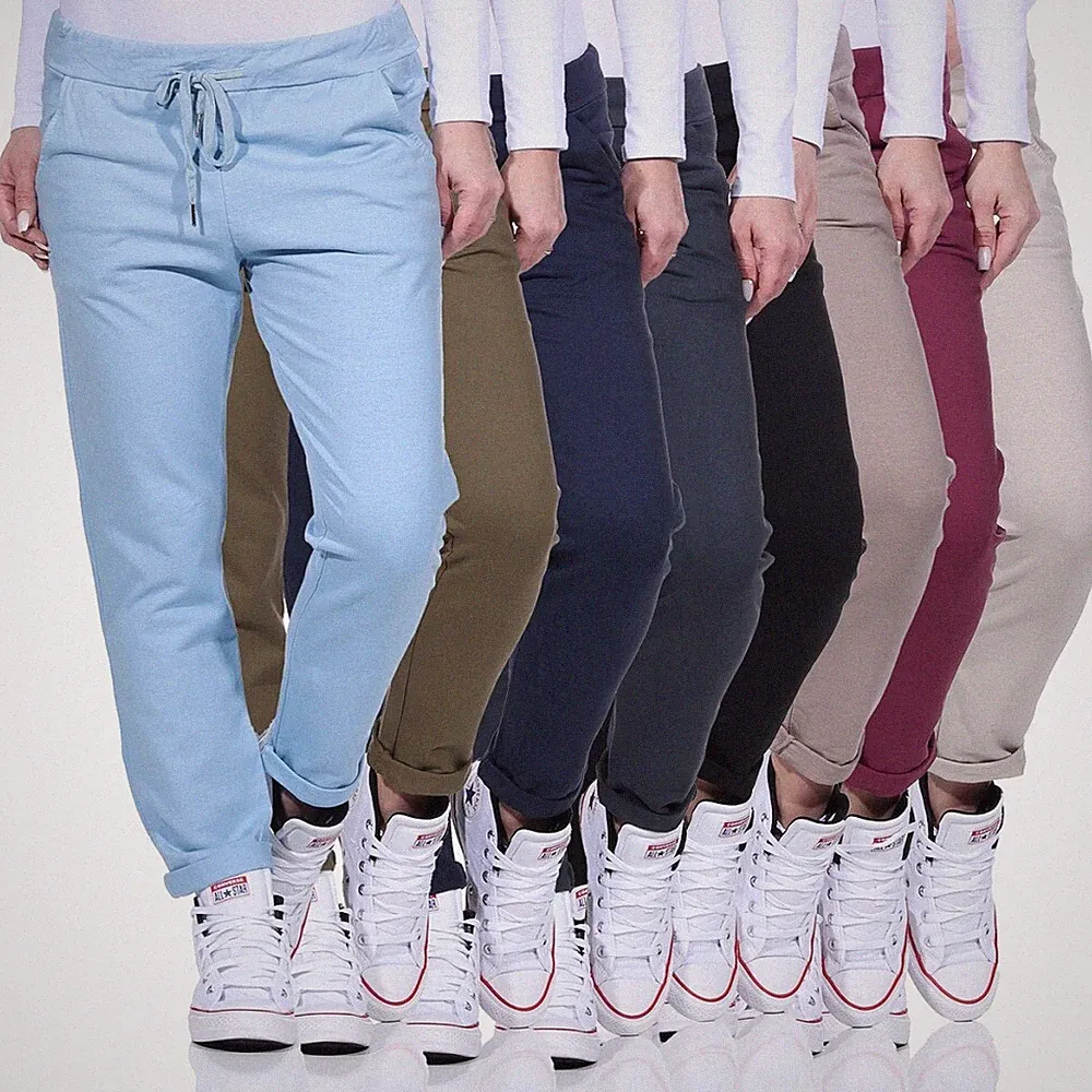 Jogginghose Damen Baumwolle Sporthose Lang Slim Fit Sweatpants Baggy Laufhosen