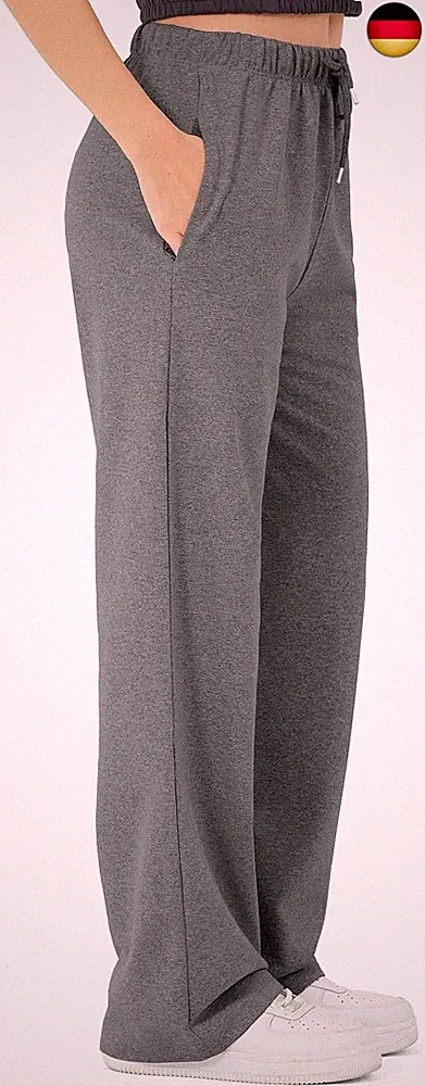 Jogginghose Damen - Baumwolle Sporthose Lang, Traininghose Laufhosen Bequeme