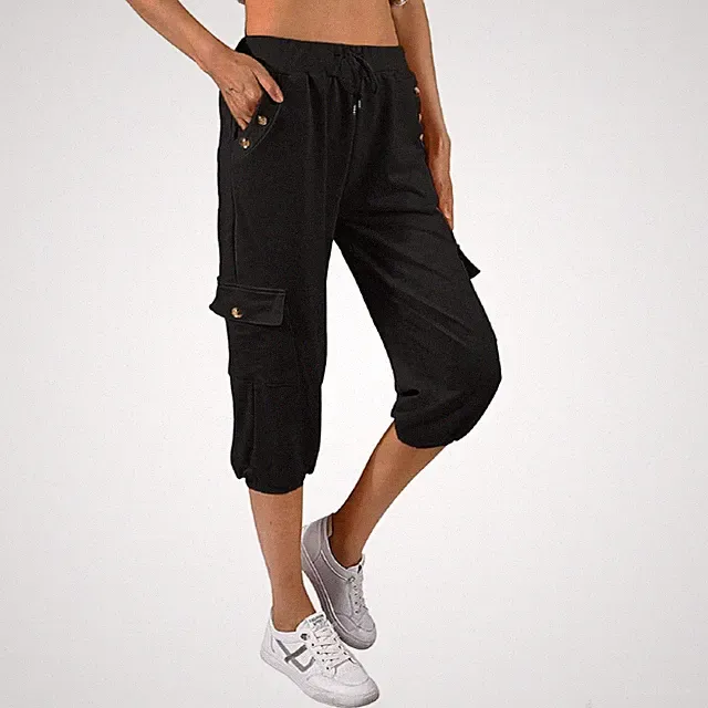 Jogginghose Damen Sporthose Shorts 3/4 Hose Freizeit Hose Sommer Shorts