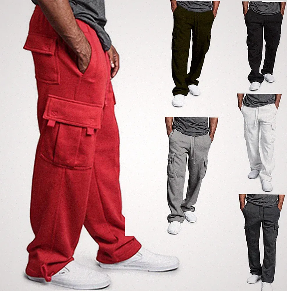 Jogginghose Freizeithose mit Seitentaschen Gym Fitness Sporthose Herren Jogger