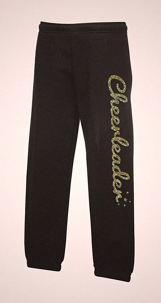 Jogginghose glitzer Aufdruck Cheerleader Cheerleading versch. Größen Farben