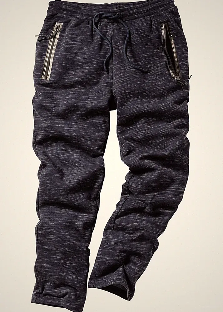 Jogginghose Gr. 44/46 (S) Dunkelblau Meliert Herrenhose Freizeit-Pants Neu