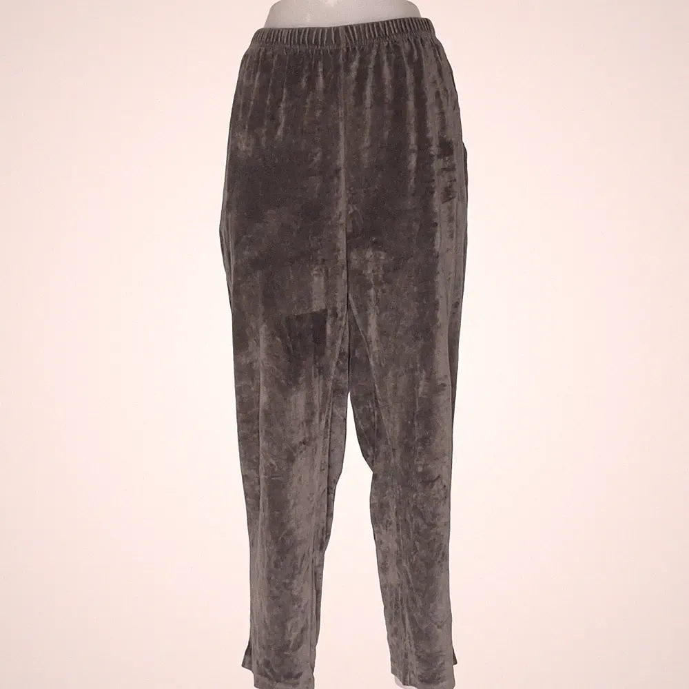 Jogginghose, Größe: 2XL, Grau, Einfarbig, Samt, Damen #PPQ