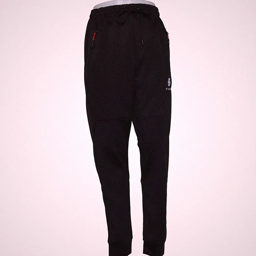 Jogginghose, Größe: L, Schwarz, Polyester, Einfarbig, Fleece, Herren #LQj