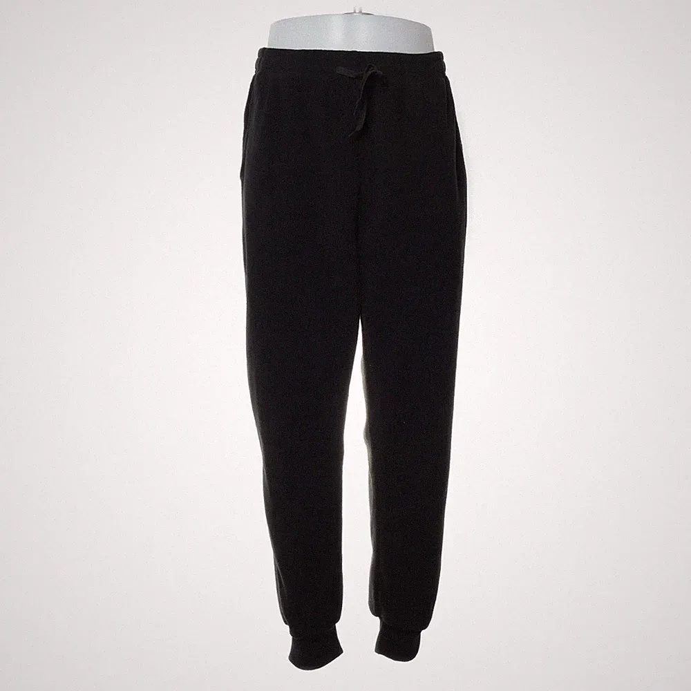 Jogginghose, Größe: M, Schwarz, Polyester, Einfarbig, Fleece, Herren #GJN
