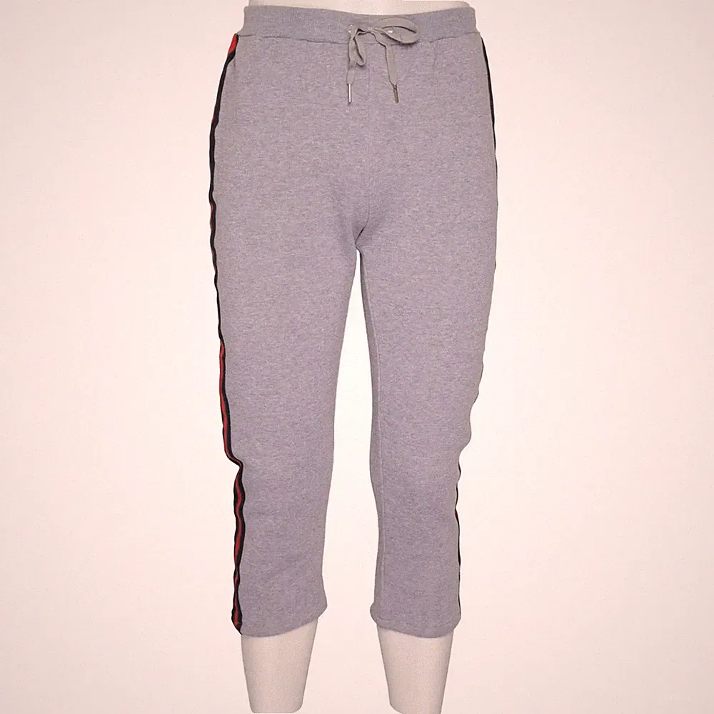 Jogginghose, Größe: S/M, Grau/Rot, Fleece, Herren #6ZA