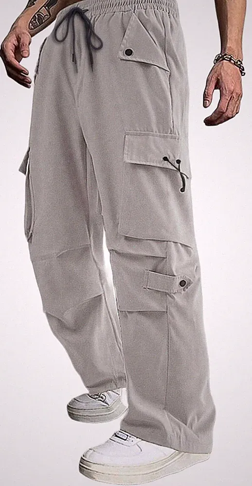 Jogginghose Herren Baggy Elastische Taille Trainingshose mit MultiTaschen Y2K...