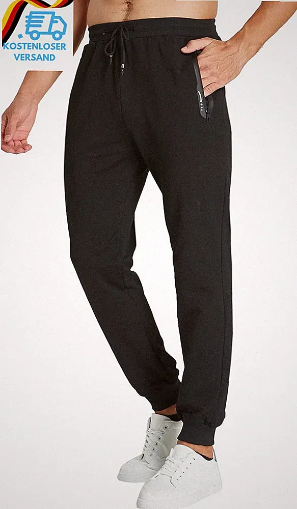 Jogginghose Herren Baumwolle mit Reißverschlusstaschen