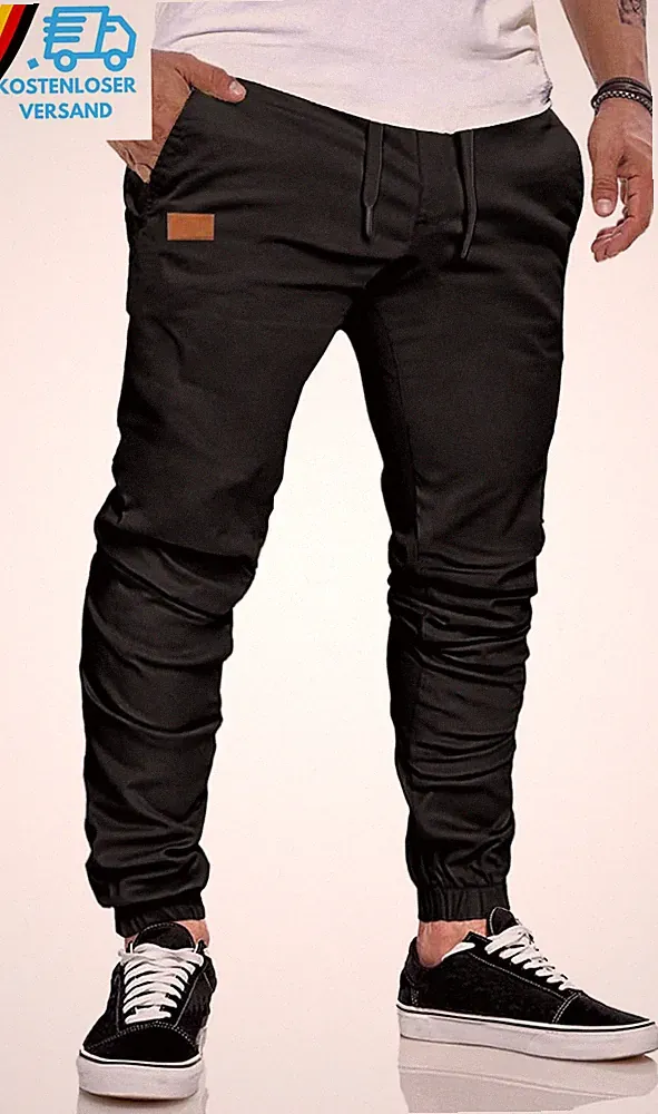 Jogginghose Herren Baumwolle mit Taschen Kordelzug Stretch