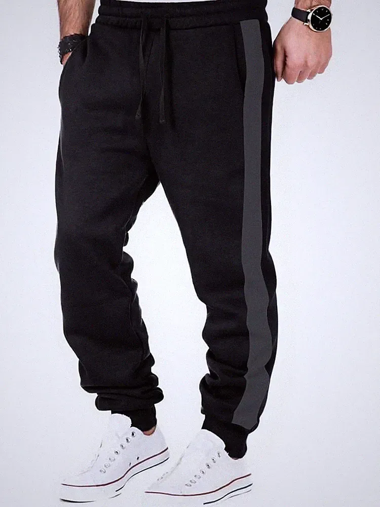 Jogginghose Herren Baumwolle mit Taschen und Seitenstreifen