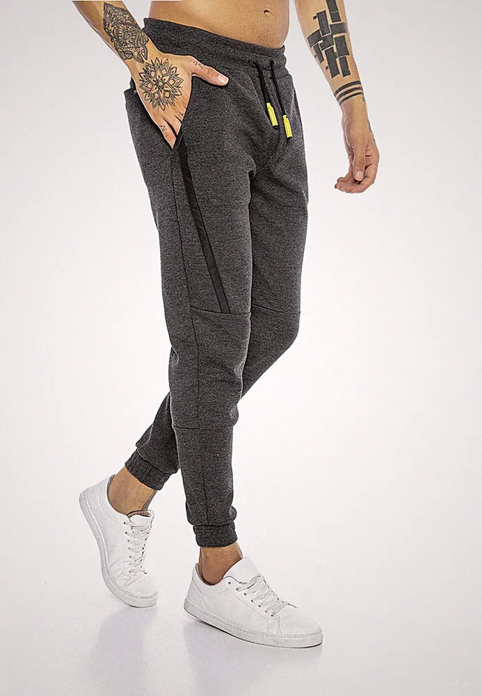 Jogginghose Herren Cargo Jogger Hose Freizeithose Dunkelgrau L