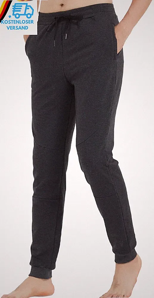 Jogginghose Herren Extra Lang Baumwolle Fleece Reißverschlusstaschen