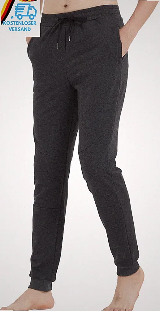 Jogginghose Herren Extra Lang Fleece Baumwolle Reißverschlusstaschen
