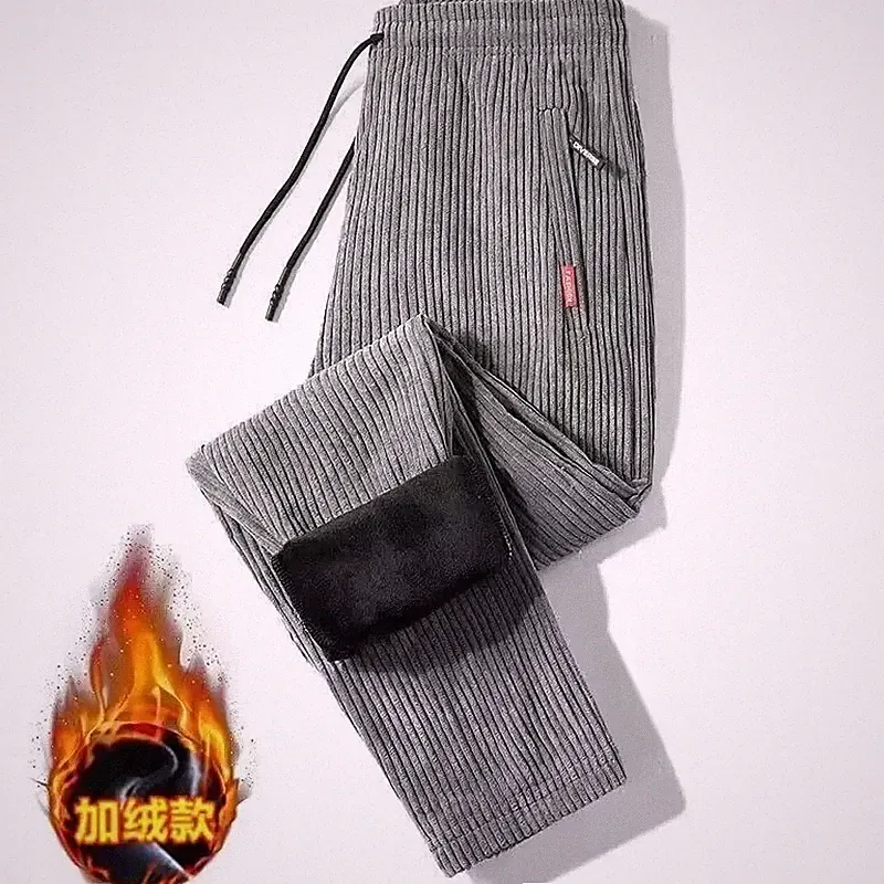 Jogginghose Herren Fleece Kordelzug Herbst Winter Lässige Thermohose