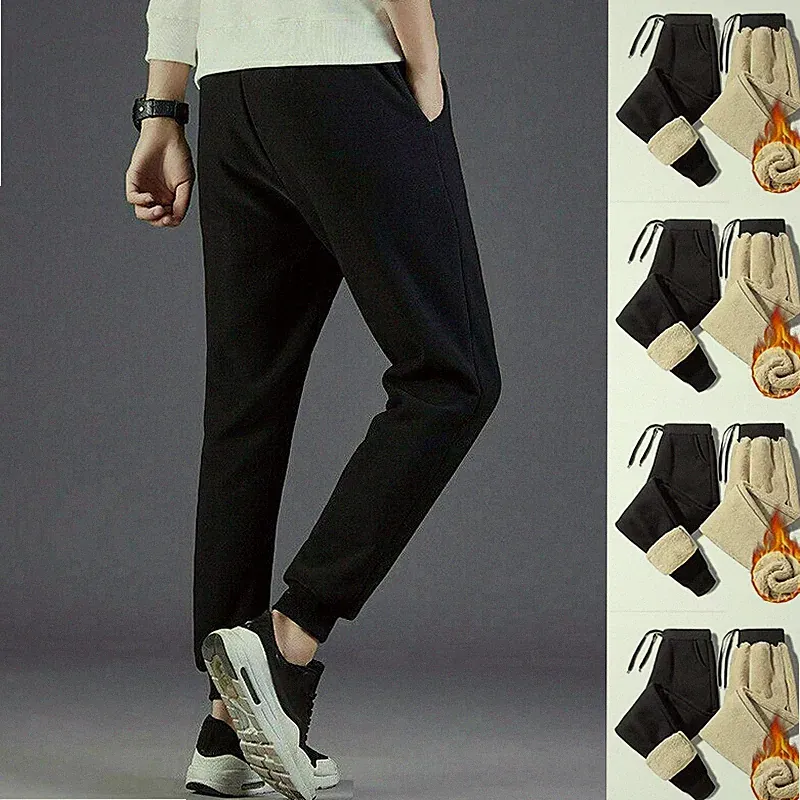 Jogginghose Herren Freizeithose Warm Sweatpants Fleece Gefütterte Jogger Hosen