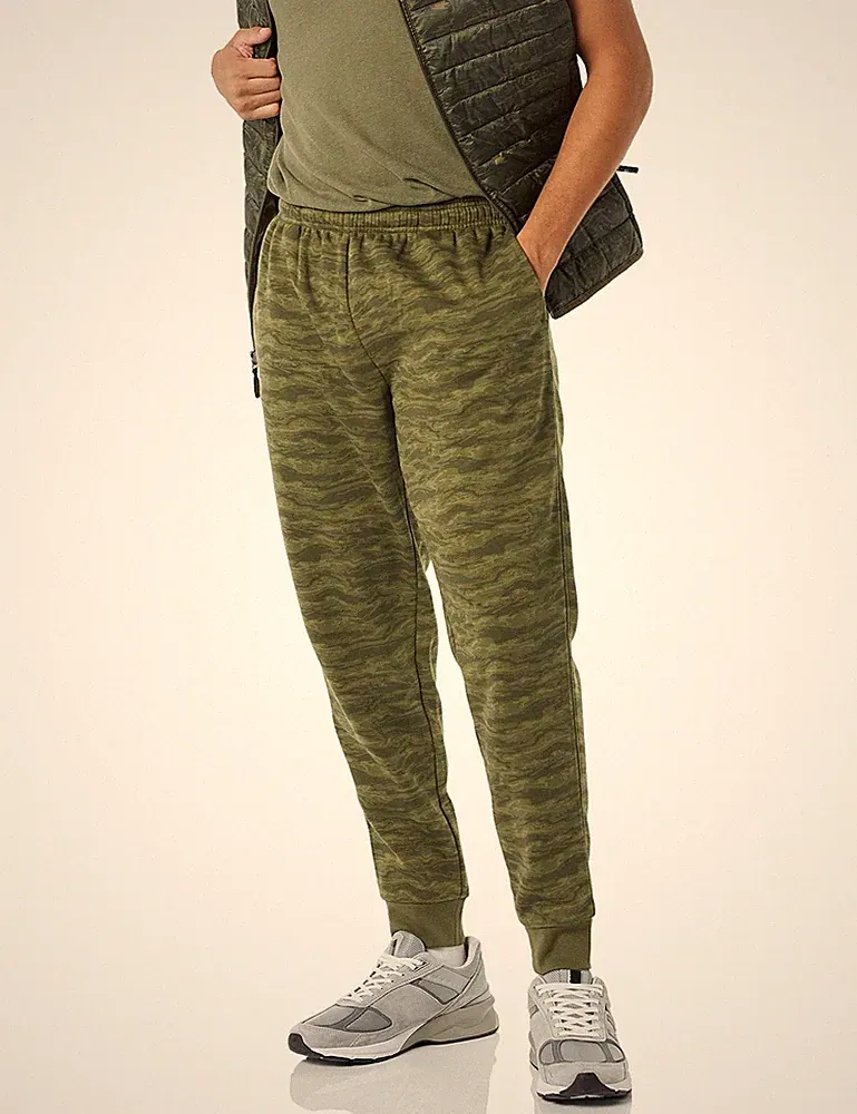 Jogginghose Herren L Fleece Olivgrün Tarnmuster Bequeme Passform Amazon