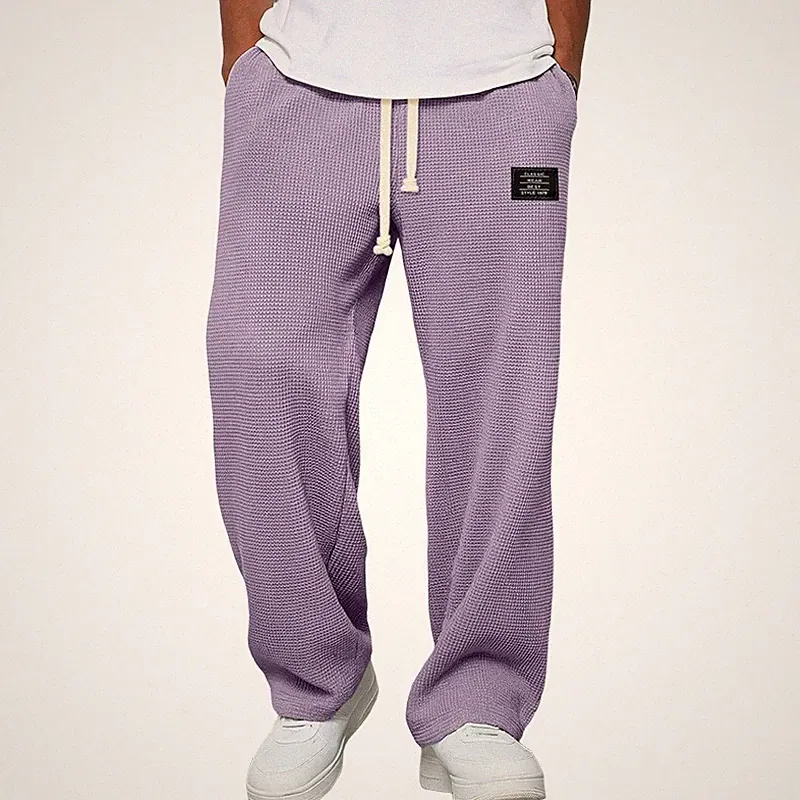 Jogginghose Herren Lange Hose mit Kordelzug und Tasche geradem Bein Laufhose