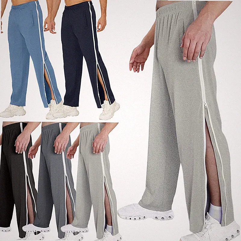 Jogginghose Herren Reha Hose Seitlich Zu Öffnen Zip Trainingshose Freizeithose