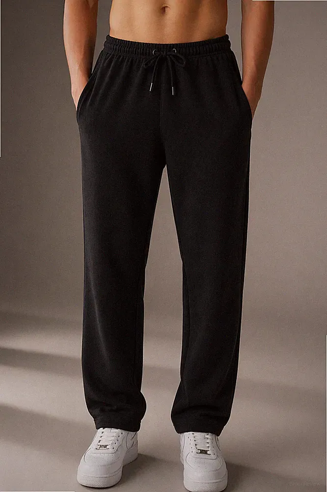 Jogginghose Herren Sporthose Lang Baumwolle Freizeithose Breite Sweatpants Hose