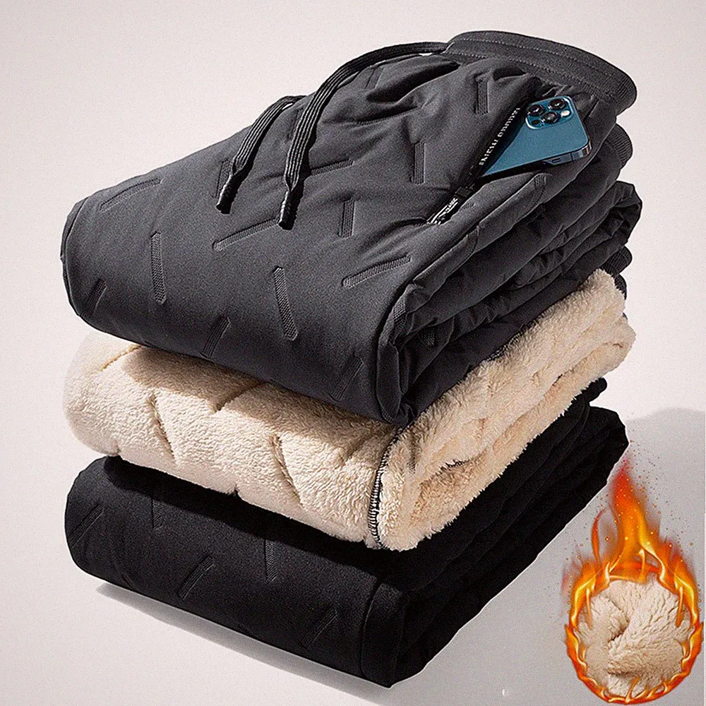 Jogginghose Herren Winter Warme Fleece Gefütterte Trainingshose Thermo Sporthose
