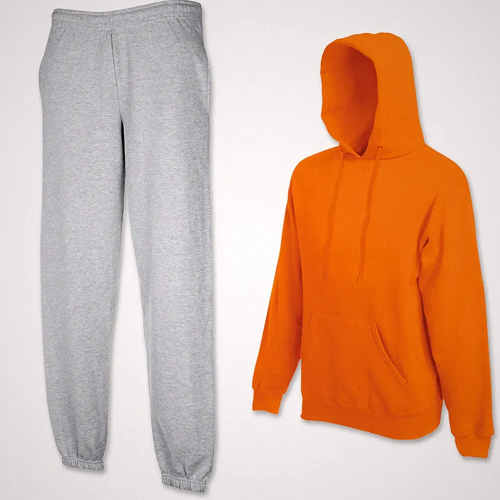 Jogginghose Hoodie Jogginganzug Fruit of the Loom Sporthose Kapuze Pullover Set