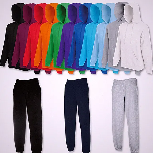 Jogginghose Hoodie Jogginganzug Fruit of the Loom Sporthose Kapuze Pullover Set