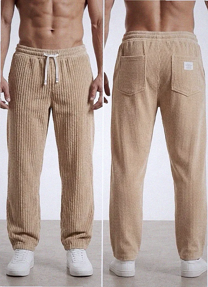 Jogginghose Hose Cord Baggy Sweatpants Gerade Weites Bein Bequem Gr. S Freizeit