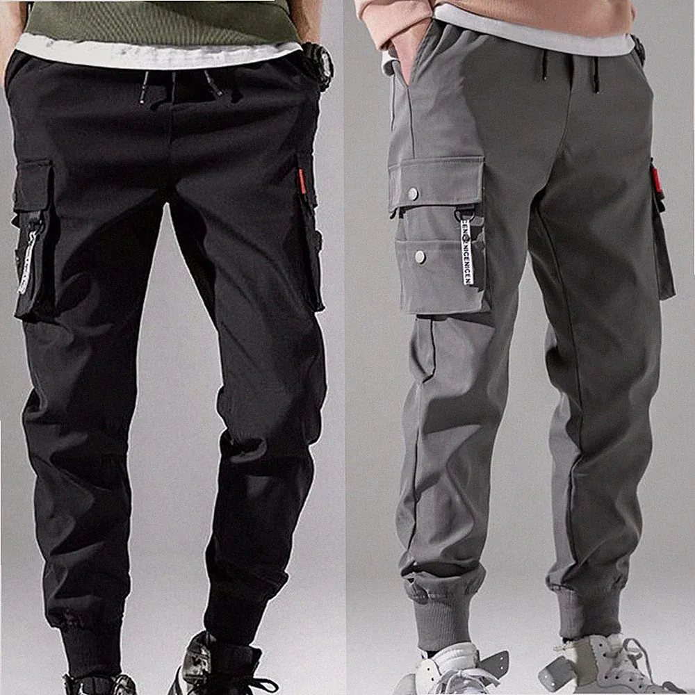 Jogginghose Hose Heim Eng Passend Frachthosen Hip Hop Modisch Männer Solide Hose